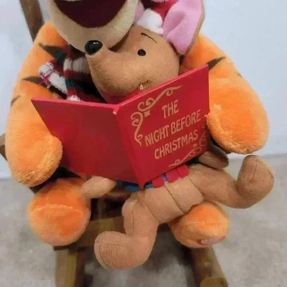 Disney Tigger & Roo Christmas rocking chair plush flawed vintage - Picture 3 of 7